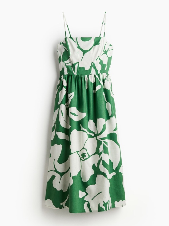 H&M Dresses & Skirts - H&M Linen Blend Strappy Tropical Floral Linen Blend Dress
